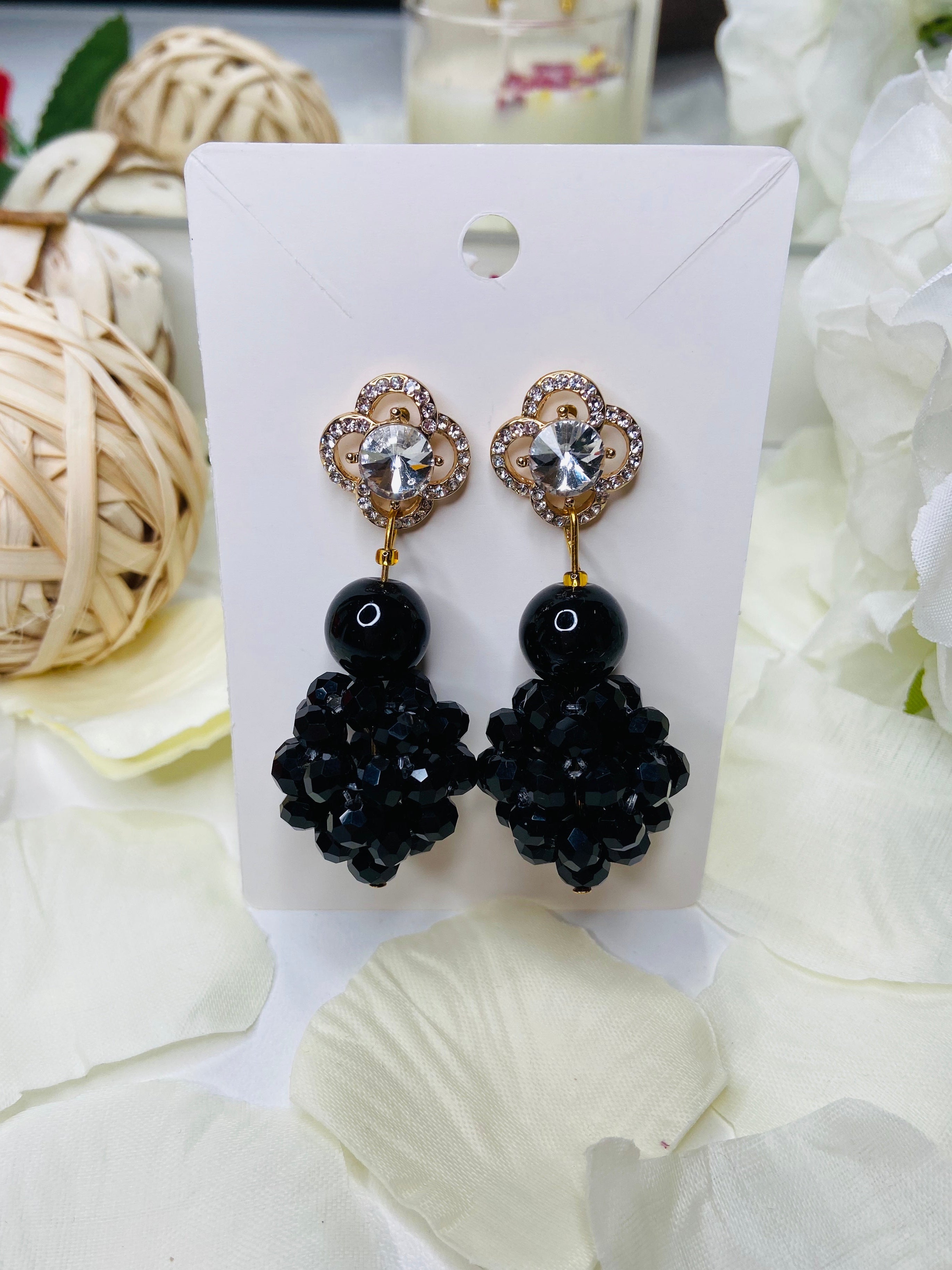 Crystal Ball Noir Earrings