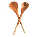 Handmade Wood and Bone Salad Server Set- Blanc