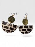 Zuri Contrast Brass Earrings
