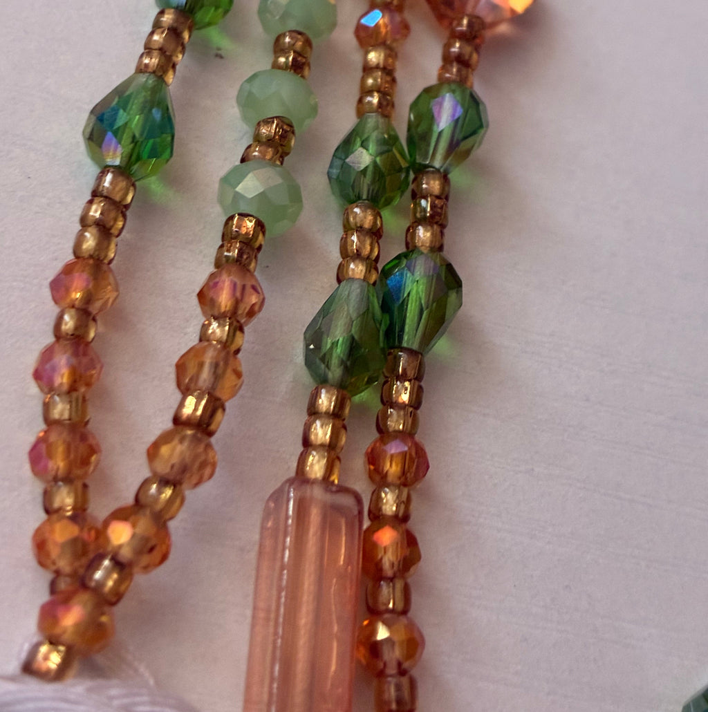 Emerald Doro Waist Beads, Traditional Tie-On African Waist Beads