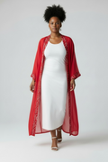 Crimson Adinkra Flow Kimono