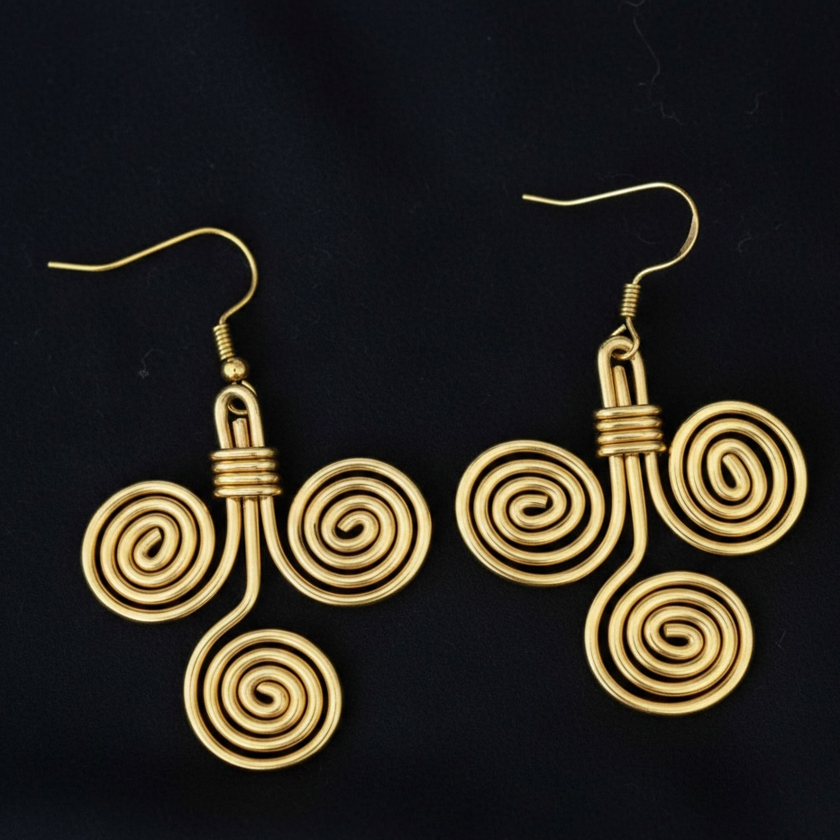 Legacy Spiral Brass Earrings