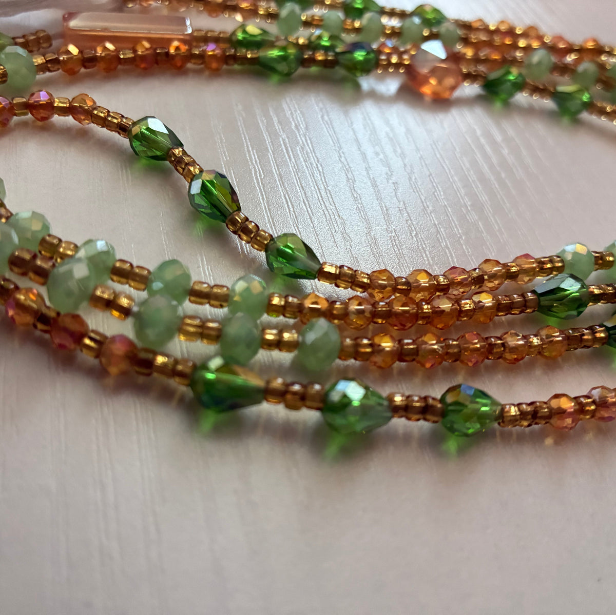 Emerald Doro Waist Beads, Traditional Tie-On African Waist Beads