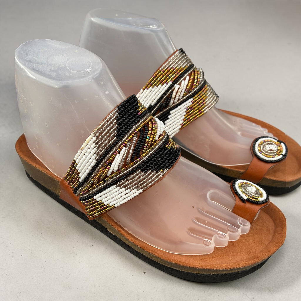 Amani Earth Bead and Cork Sandals- Handcrafted in Kenya