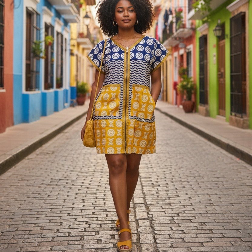 Ankara Mini Kaftan Dress XOXO