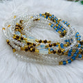 Aqua Crystal Clear Waist Beads