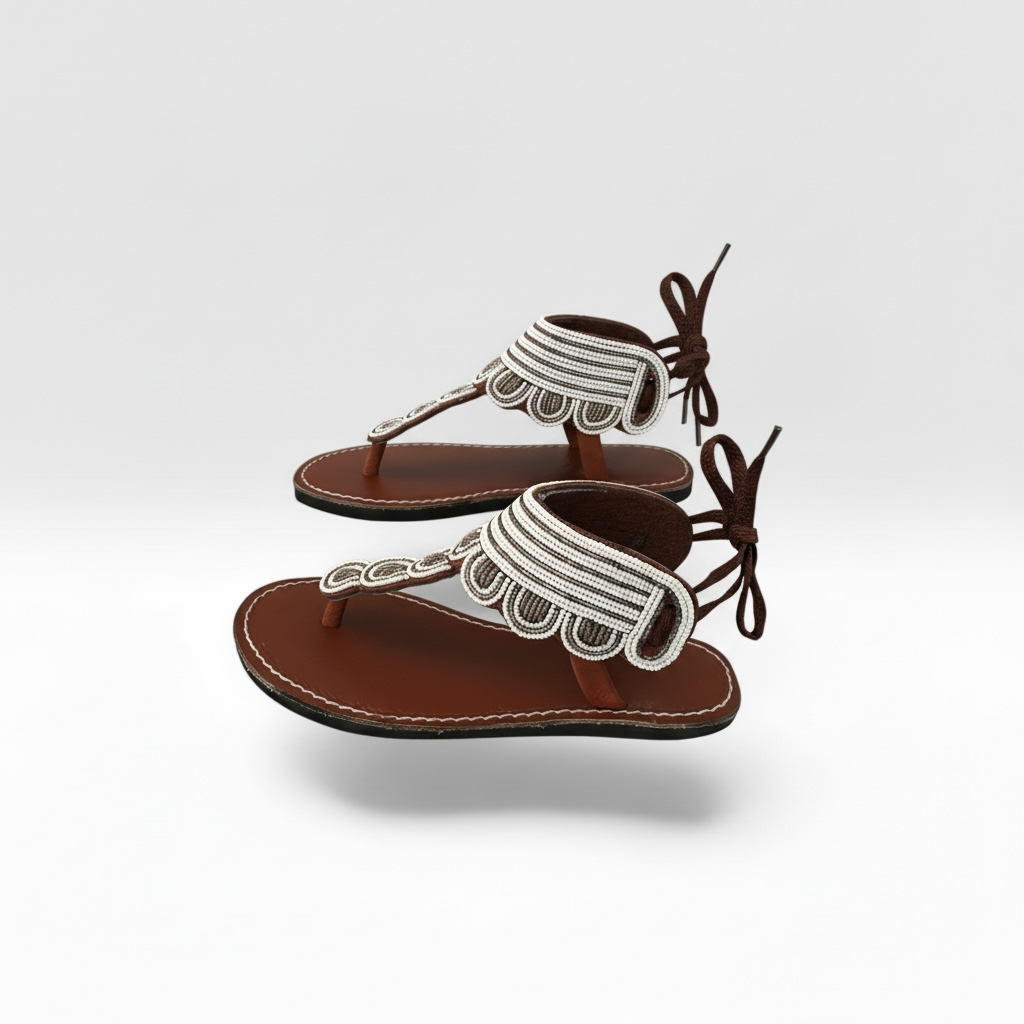 Zuri Ivory Maasai Gladiator Sandals