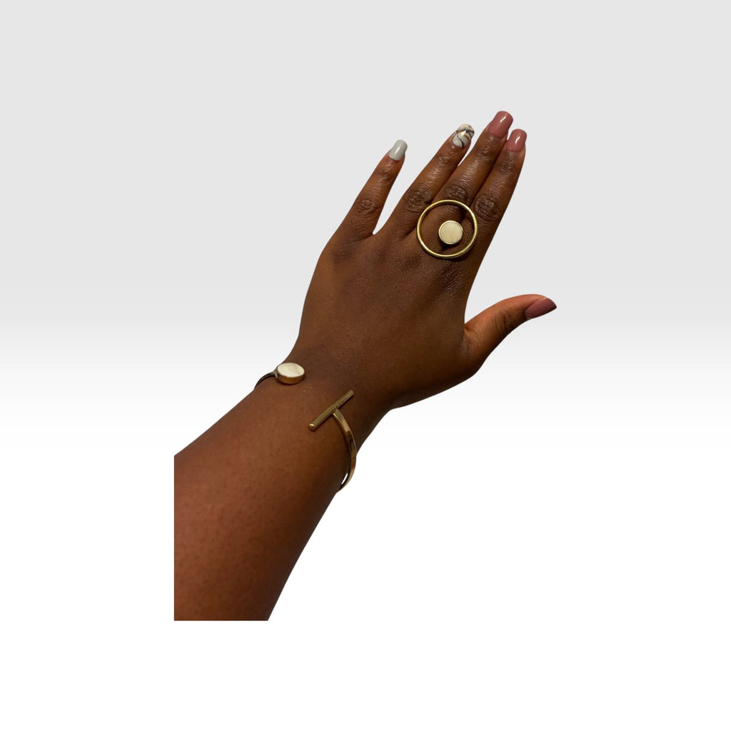 Zahara Brass Cuff and Ring Set