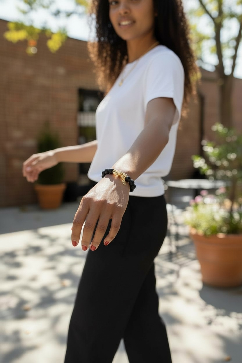 Zuri Noir and Gold Bracelet