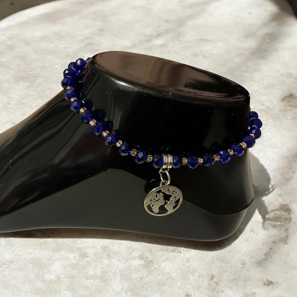 Crystal Anklet- Blue