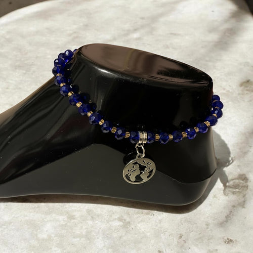 Crystal Anklet- Blue