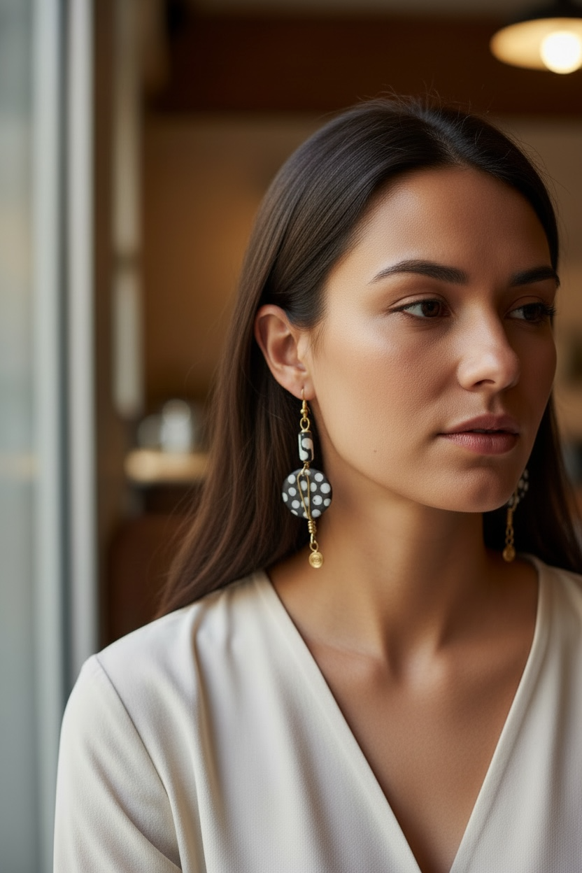 Zuri Dot Drop Earrings