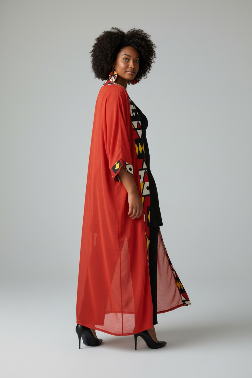 Royal Geometry Ankara Kimono