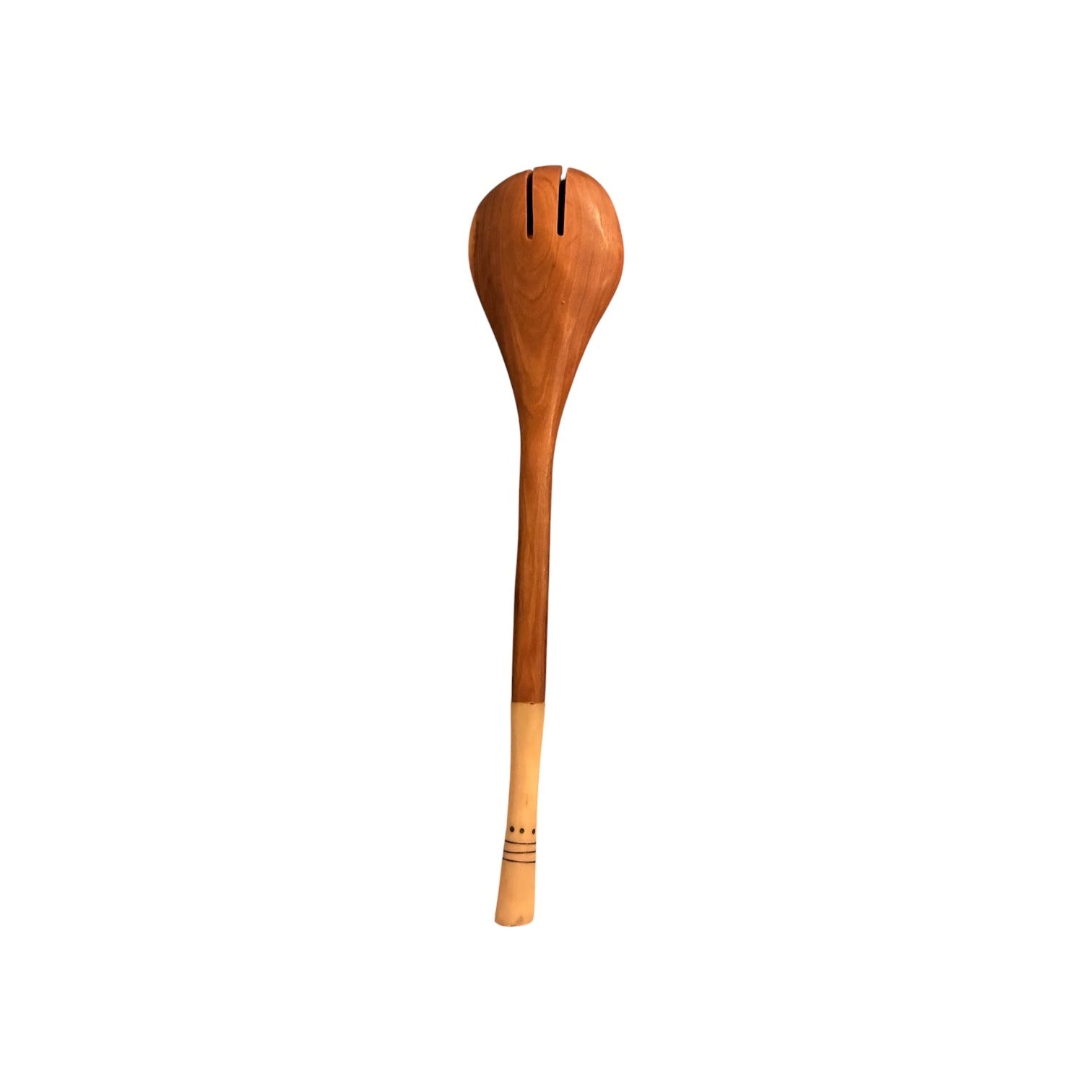Handmade Wood and Bone Salad Server Set- Blanc