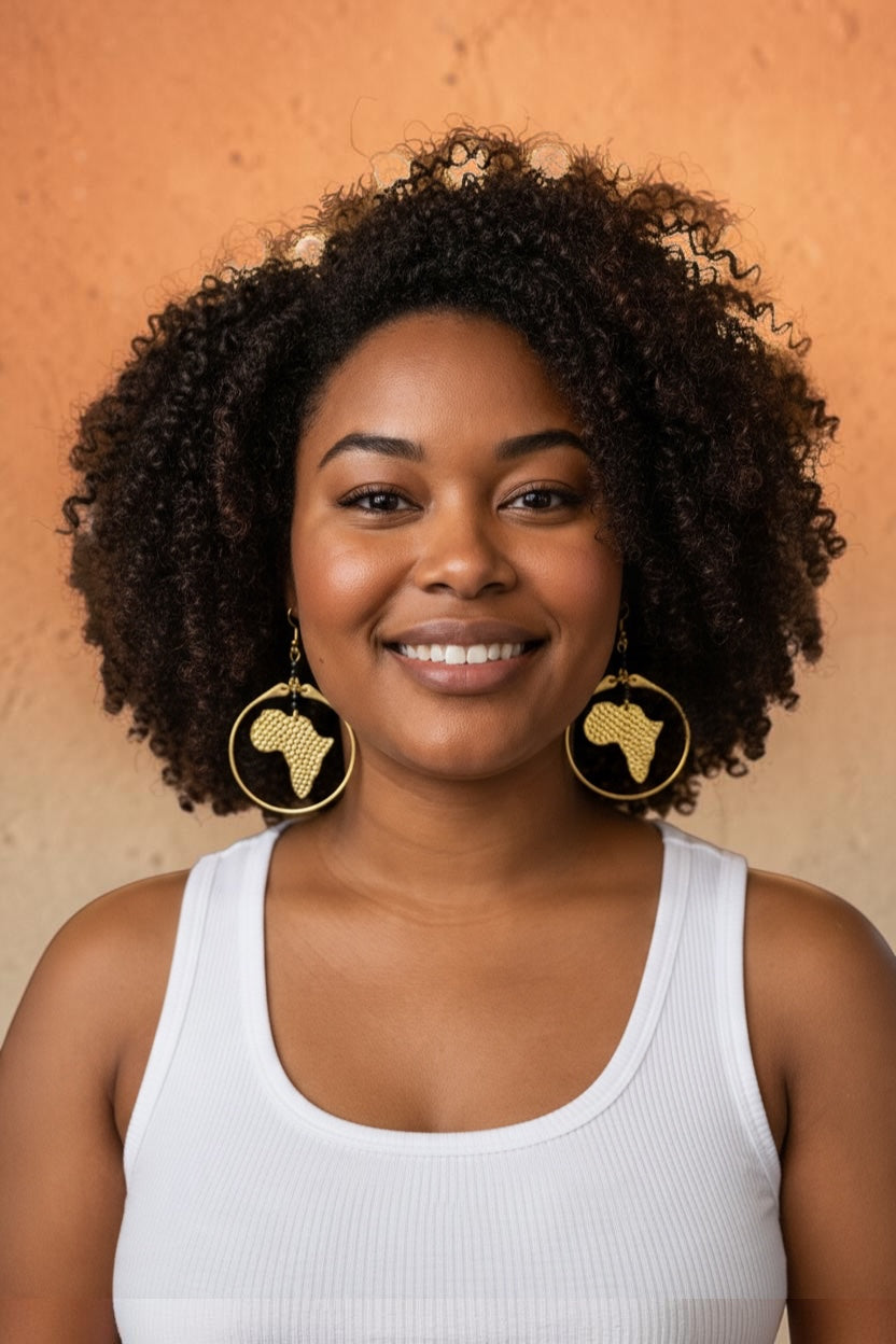 Handmade Africa Brass Hoop Earrings