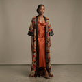 Ember Bloom Long Ankara Kimono - Handmade in Ghana
